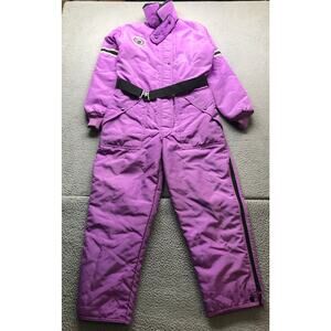Vintage 70s 80s Arctic Wear Snowmobile Suit Coveralls Pants Womens Medium Purple